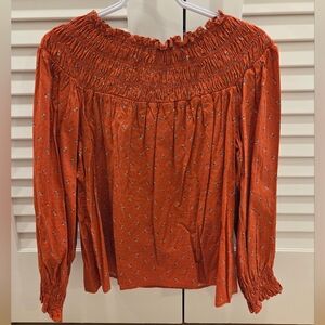 Universal Thread Rust Smocked Blouse